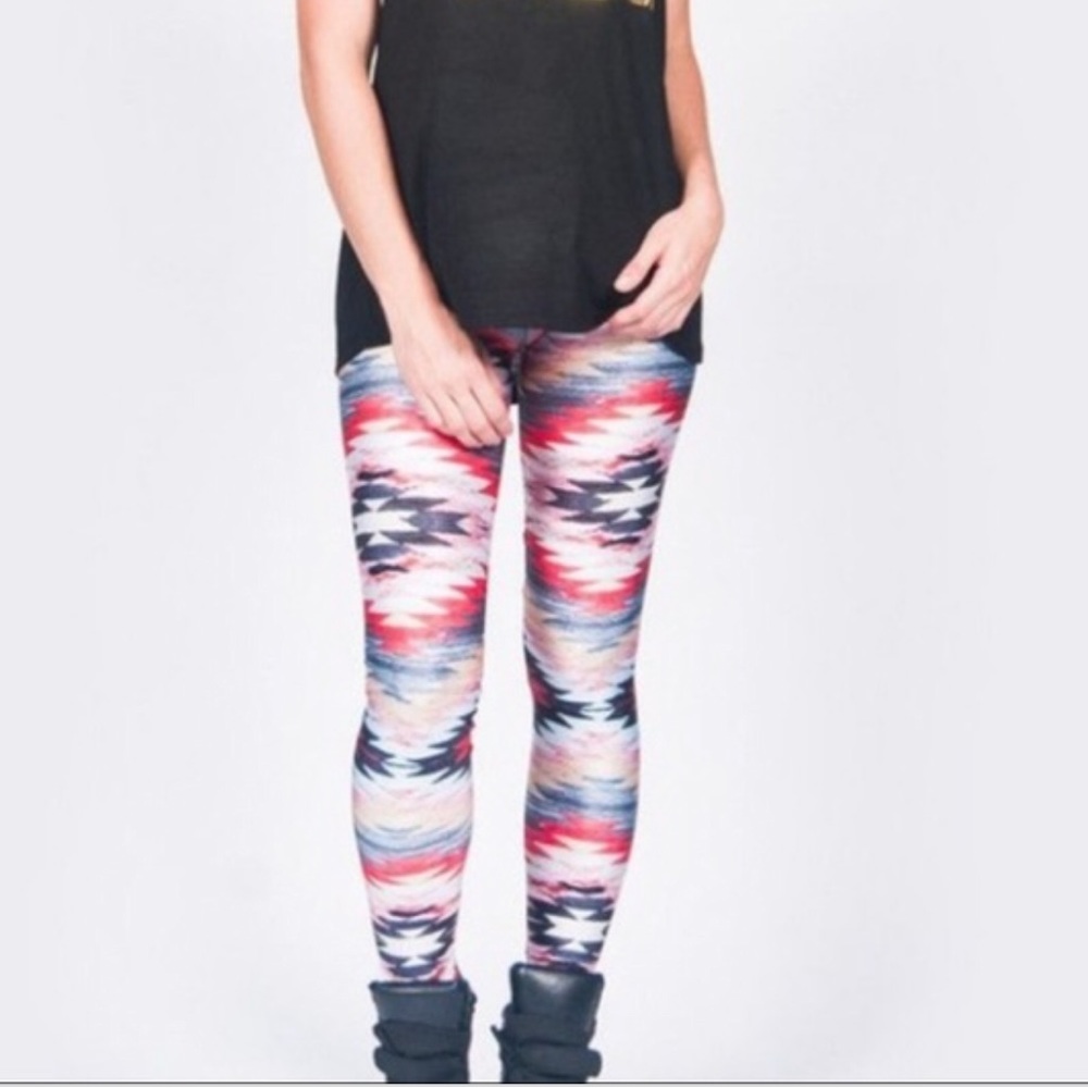 Gold sheep Navajo print leggings